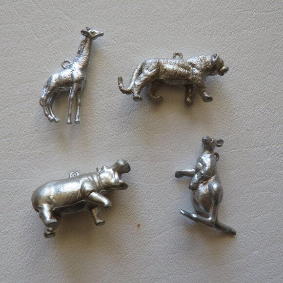 Wondershop 16 mini jungle metallic silver & gold animals Christmas ornaments - Picture 6 of 8